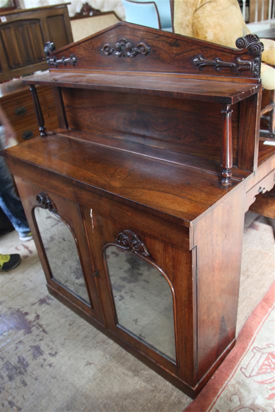 A William IV rosewood chiffonier, W.3ft 6in. D.1ft 3in. H.4ft 6in.